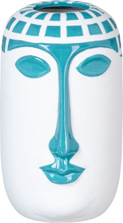 Vaas 13 x 12 x 20 cm Keramisch Blauw Wit