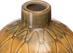 Vaas 17,5 x 17,5 x 18 cm Keramisch Mosterd