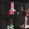 Vaas - Bretonse Streep - Keramiek - Mintgroen/Roze - 13x13x25cm