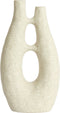 Vaas deco 22x11x41 cm KATHA keramiek mat crème