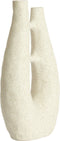 Vaas deco 22x11x41 cm KATHA keramiek mat crème