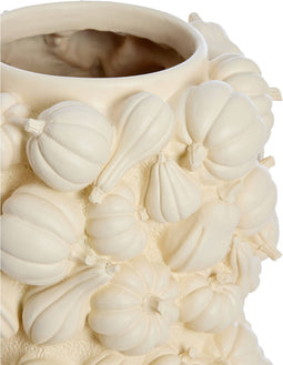 Vaas deco Ø27,5x33 cm PUMPKIN Creme - Pompoen