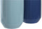 Vaas DKD Home Decor 12,5 x 12,5 x 25 cm Wit Hemelsblauw Marineblauw Keramiek (2 Stuks)