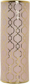 Vaas DKD Home Decor 13,5 x 13,5 x 36 cm Porselein Roze Gouden Orientaals Verchroomd