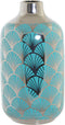 Vaas DKD Home Decor 13 x 13 x 26 cm Porselein Turkoois Orientaals Verchroomd