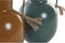 Vaas DKD Home Decor 14.5 x 13 x 24 cm Metaal Oranje Groen Mosterd (2 Stuks)