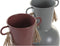 Vaas DKD Home Decor 14 x 13 x 24 cm Grijs Metaal Terra cotta (2 Stuks)