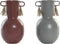 Vaas DKD Home Decor 14 x 13 x 24 cm Grijs Metaal Terra cotta (2 Stuks)