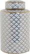 Vaas DKD Home Decor 18 x 18 x 30,5 cm Porselein Gouden Wit