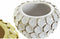 Vaas DKD Home Decor 24,5 x 24,5 x 17 cm Wit Keramiek Modern Met reliëf Mosterd (2 Stuks)