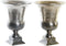 Vaas DKD Home Decor 24 x 24 x 31,5 cm Zilverkleurig Gouden Aluminium Modern (2 Stuks)
