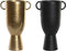 Vaas DKD Home Decor 25 x 18 x 41 cm Zwart Gouden Aluminium Modern (2 Stuks)