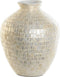 Vaas DKD Home Decor 30 x 30 x 36 cm Natuurlijk Wit Parelmoer Mediterrane Blad van een plant