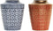 Vaas DKD Home Decor 8424001822065 Rood Blauw Gouden Hars 17 x 17 x 20 cm Orientaals (2 Stuks)