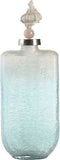 Vaas DKD Home Decor 9 x 17 x 43 cm Kristal Blauw Aluminium Schelp Mediterrane