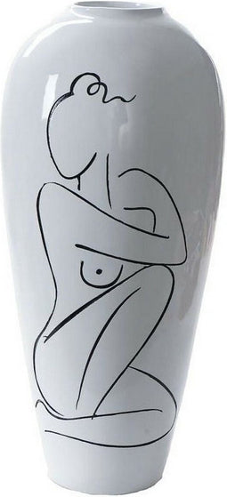 Vaas DKD Home Decor Abstract Wit Hars Modern (34 x 34 x 73.5 cm)