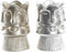 Vaas DKD Home Decor Gouden Gezicht Champagne Zilverkleurig Aluminium Modern 12 x 12 x 17 cm (2 Stuks)