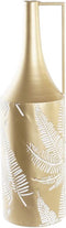 Vaas DKD Home Decor Gouden Metaal Crème Tropisch Blad van een plant (21 x 21 x 71 cm)