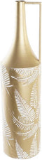 Vaas DKD Home Decor Gouden Metaal Crème Tropisch Blad van een plant (21 x 21 x 81 cm)