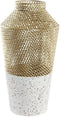 Vaas DKD Home Decor Grijs Gouden Metaal Modern (25 x 25 x 48 cm)