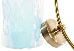 Vaas DKD Home Decor Kristal Blauw Gouden Metaal Mediterrane (19 x 15 x 33 cm) (Ø 14 cm)