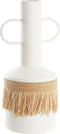 Vaas DKD Home Decor Natuurlijk Metaal Wit Vezel (20 x 16 x 40 cm)