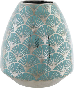 Vaas DKD Home Decor Porselein Gouden Turkoois Wit Orientaals Verchroomd 16 x 16 x 18 cm