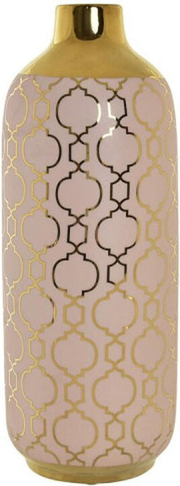Vaas DKD Home Decor Porselein Roze Gouden Orientaals (15 x 15 x 41,5 cm)