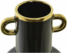 Vaas DKD Home Decor Porselein Zwart Gouden Tweekleurig Modern 15 x 15 x 29 cm