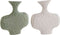 Vaas DKD Home Decor Wit Groen Aluminium 20 x 6 x 21 cm (2 Stuks)