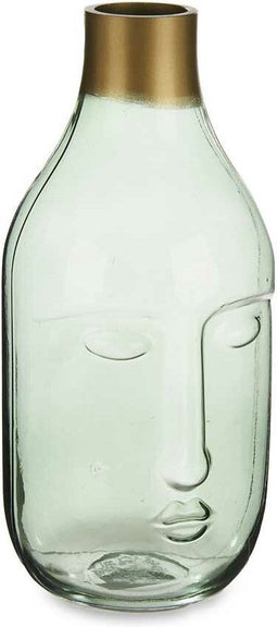 Vaas Gezicht Groen Glas 11 x 24,5 x 12 cm (6 Stuks)