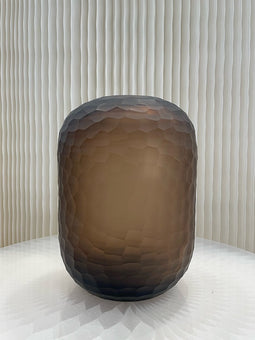 Vaas Glas Donker Bruin M 25cm