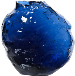 Vaas glas l11.5b21.5h21 cm blauw