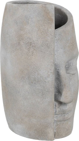 Vaas Grijs Cement Gezicht 18,5 x 16 x 27,5 cm