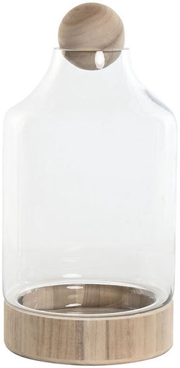 Vaas Home ESPRIT Transparant Natuurlijk Hout Kristal 21 x 21 x 42 cm