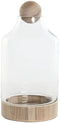 Vaas Home ESPRIT Transparant Natuurlijk Hout Kristal 21 x 21 x 42 cm