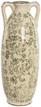 Vaas Home ESPRIT Wit Bruin Groen Keramiek Blad van een plant 13 x 13 x 35 cm