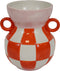 Vaas - Kan - Keramiek - Oranje/Roze -14,5x14x17cm