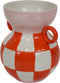 Vaas - Kan - Keramiek - Oranje/Roze -14,5x14x17cm