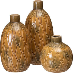 Vaas Keramisch 17 x 17 x 30 cm Mosterd