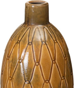 Vaas Keramisch 17 x 17 x 35 cm Mosterd