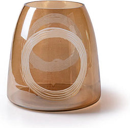 Vaas met ringen 'janine' bruin h15 d14,5 cm