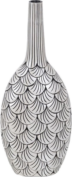 Vaas Wit Zwart Polyresin 21,5 x 12 x 50 cm