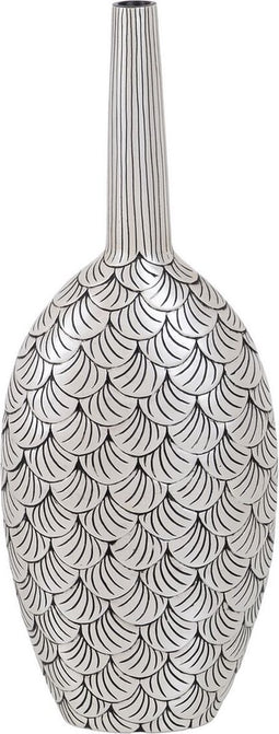 Vaas Wit Zwart Polyresin 29 x 15 x 76 cm