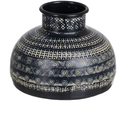 Vaas Zwart Aluminium 15 x 15 x 13 cm