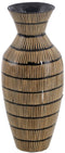 Vaas Zwart Beige Bamboe 22 x 22 x 52 cm