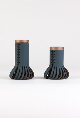 Vacavaliente - Chef Peper- en Zout Set (by Christian Mohaded) - Gerecycled Leer - Blauw