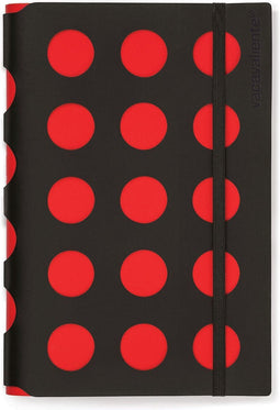 Vacavaliente - Notitieboek A5 Multi Dots - Gerecycled Leer - Rood