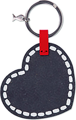 Vacavaliente - Sleutelhanger Hart (by Paola Navone) - Gerecycled Leer - Grijs
