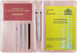 Vaccinatiepaspoort Hoesje - Vaccinatieboekje houder - Gele Boekje Vaccinaties - Paspoorthouder met Anti Skim Bescherming - Roze